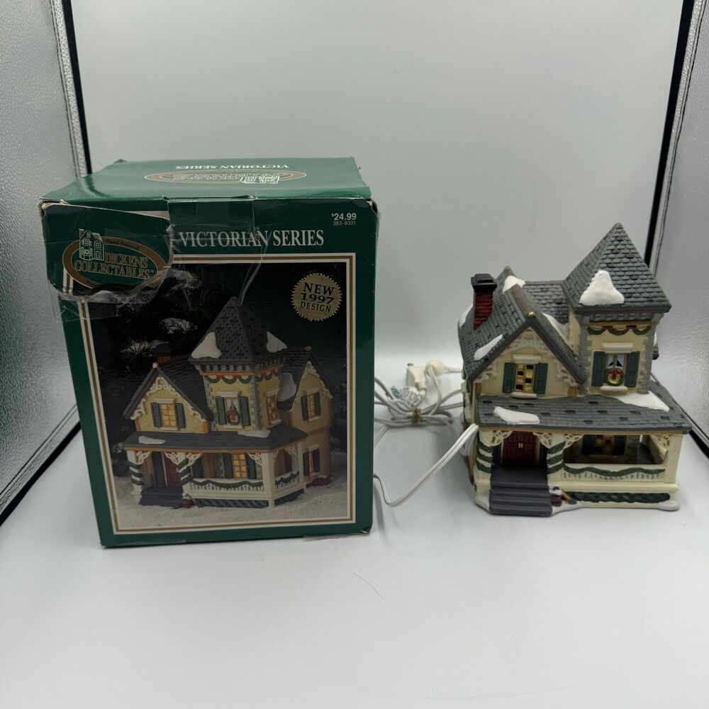 Vtg~Dickens Series~Victorian Series~1997 Design~Yellow House~Lighted~IOB
